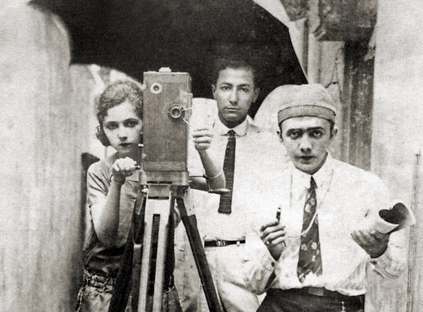 Almery Steves, Edison Chagas y Ary Severo, pioneros del cine en Recife, Brasil, ca. 1925